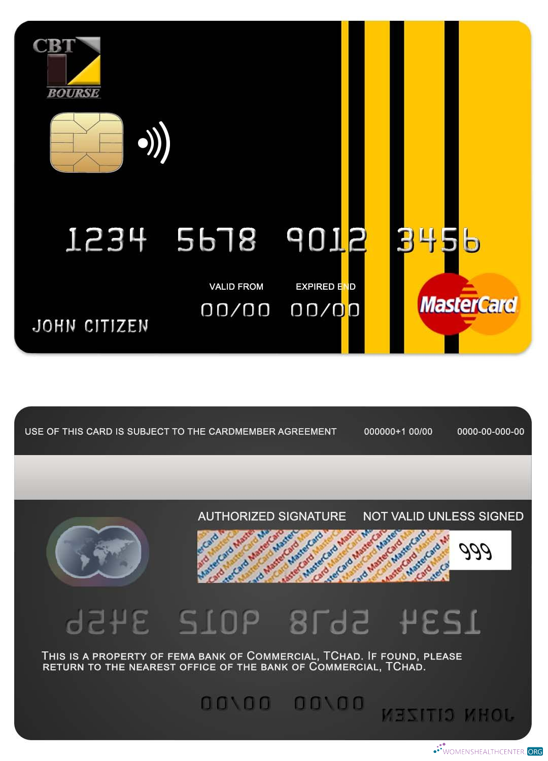 Download Chad Commercial bank TChad mastercard Photoshop template